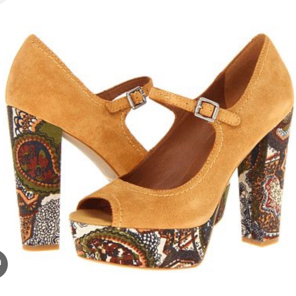 Lucky brand Neece suede patterned high heels